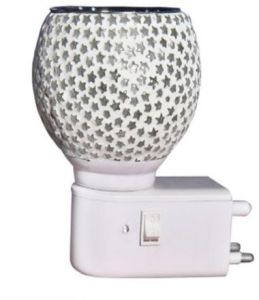 Silver Star Cutwork Ceramic Plug Night Lamp