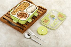 Bear Family 3 Compartment Insulated Lunch Box