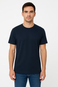 Black Plain Round Neck T Shirt