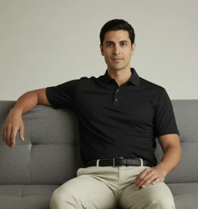 Black Plain Round Neck T Shirt