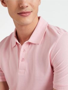Pink Plain Polo Neck T Shirt