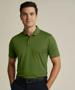 Green Plain Round Neck T Shirt