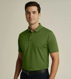 Green Plain Round Neck T Shirt