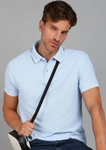 Blue Plain Polo Neck T Shirt