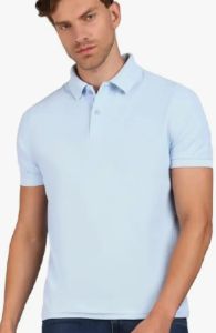 Blue Plain Polo Neck T Shirt