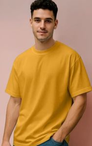 Yellow Plain Round Neck T Shirt