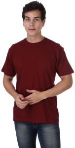 Maroon Plain Round Neck T Shirt