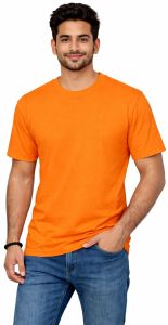 Orange Plain Round Neck T Shirt