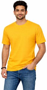 Yellow Plain Round Neck T Shirt