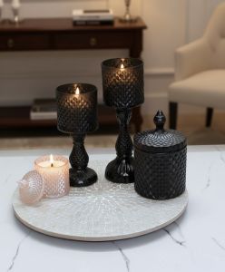 Black Crystal Jar Candle