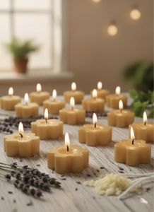 Creamy Flower Shape Tea Light Candle