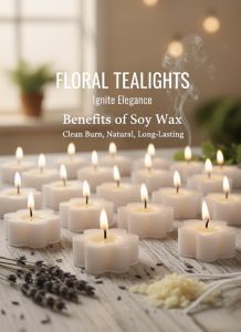 White Flower Shape Tea Light Candle
