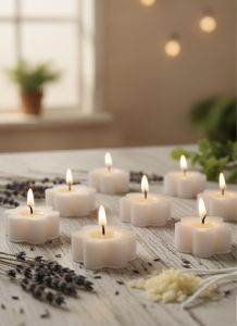 White Flower Shape Tea Light Candle