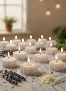 White Flower Shape Tea Light Candle