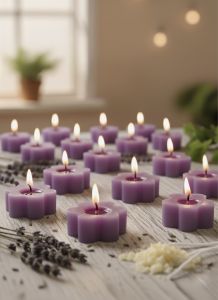 Purple Flower Shape Tea Light Candle