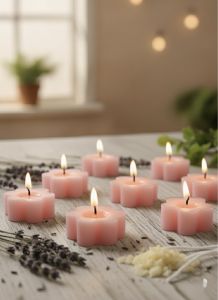 Pink Flower Shape Tea Light Candle