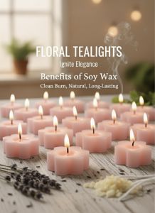 Pink Flower Shape Tea Light Candle