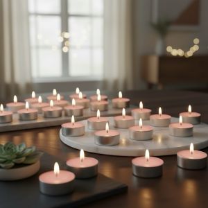Soya Wax Pink Scented Tea Light Candle