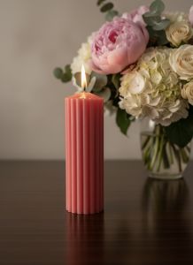 Dark Pink Ripped Soy Wax Scented Candle