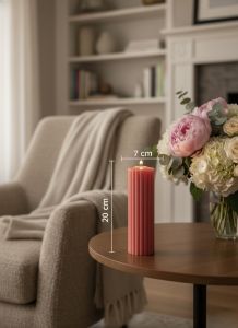 Dark Pink Ripped Soy Wax Scented Candle