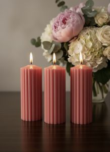 Dark Pink Ripped Soy Wax Scented Candle
