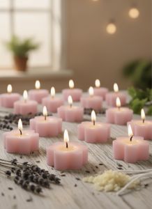 Pink Flower Shape Tea Light Candle