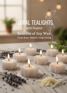 White Flower Shape Tea Light Candle