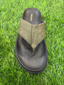 Mens Casual Open Toe Leather Slipper