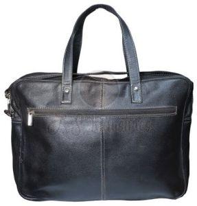 Black Synthetic Leather Laptop Bag