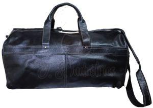 Black Vegan Leather Duffel Bag
