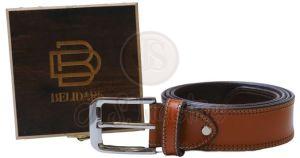 Brown  Double Stitched Leather Lined Belt