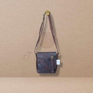 Brown Genuine Top Grain Leather Cross Body Satchel Bag
