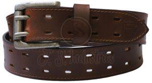 Brown Leather Double Prong Work Belt
