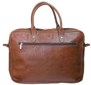 Brown Synthetic Leather Laptop Bag