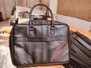 dark brown leather briefcase bag