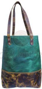 Green Hunter Buffalo Leather Tote Bag