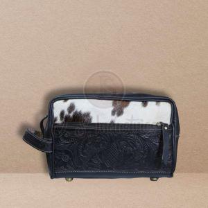 Hand Carved Leather Toiletries Bag
