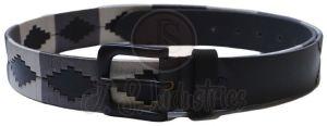 Men Crow Black Genuine Leather Polo Belt