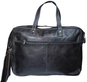 Black Synthetic Leather Laptop Bag