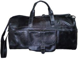 Black Vegan Leather Duffel Bag