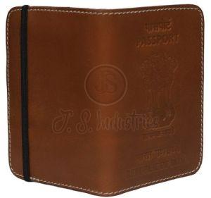 Tan Brown Genuine Leather Passport Holder