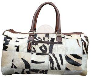 Brown Hairon Leather Duffle Bag