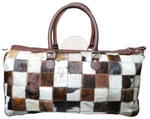Patchwork Cowhide Leather Duffel Bag