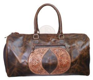 Brown Leather Duffle Bag