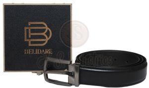 Classic Black Leather Formal Belt