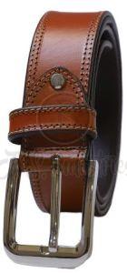 Brown  Double Stitched Leather Lined Belt