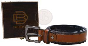 Brown Leather Pin Buckle Belt for Men