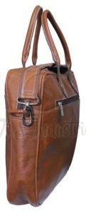 Brown Synthetic Leather Laptop Bag
