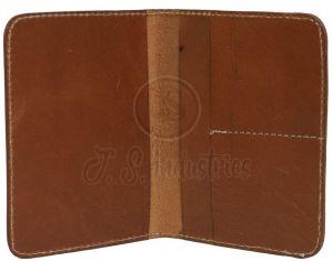 Leather Passport Holder with Compass Rose Design