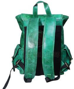 Green Genuine Leather Rucksack Backpack
